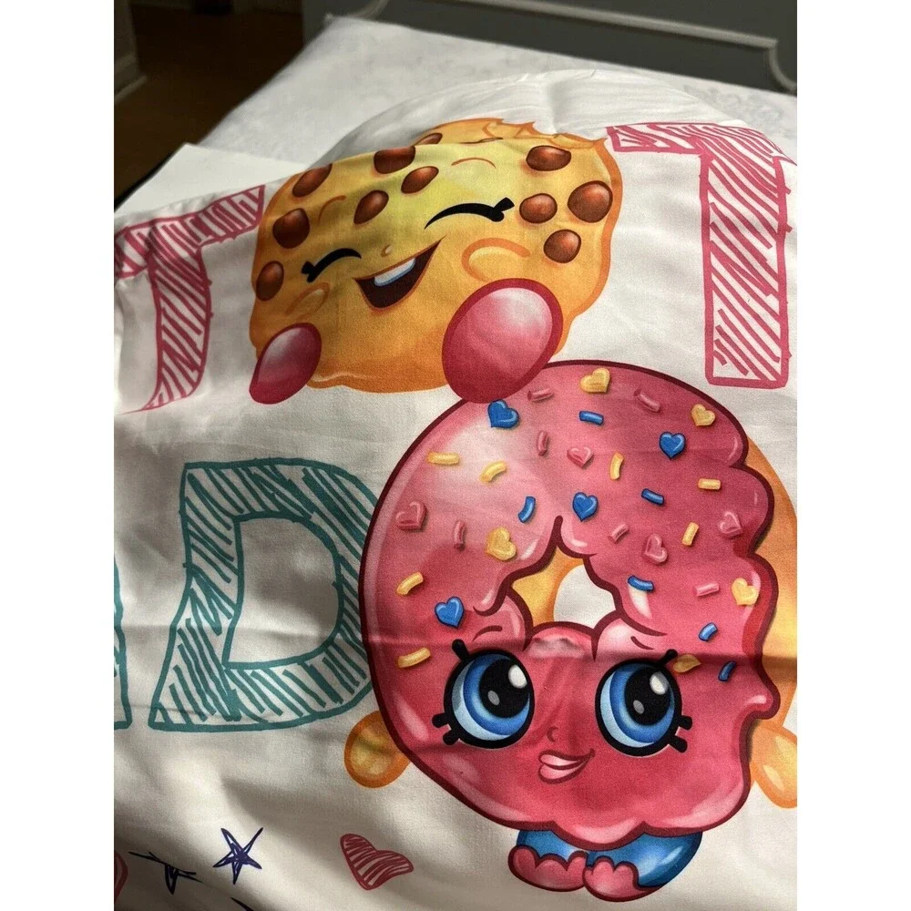 New SHOPKINS Super Soft Queen 4pc Sheet Set Fitted Flat Standard Pillowcases